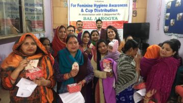 women with their menstrual cup gifts